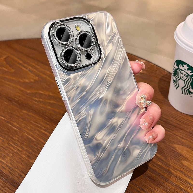 Hot Diamond Laser Gradient Glitter Camera Lens Protection Colorful Phone Shell Silver Case